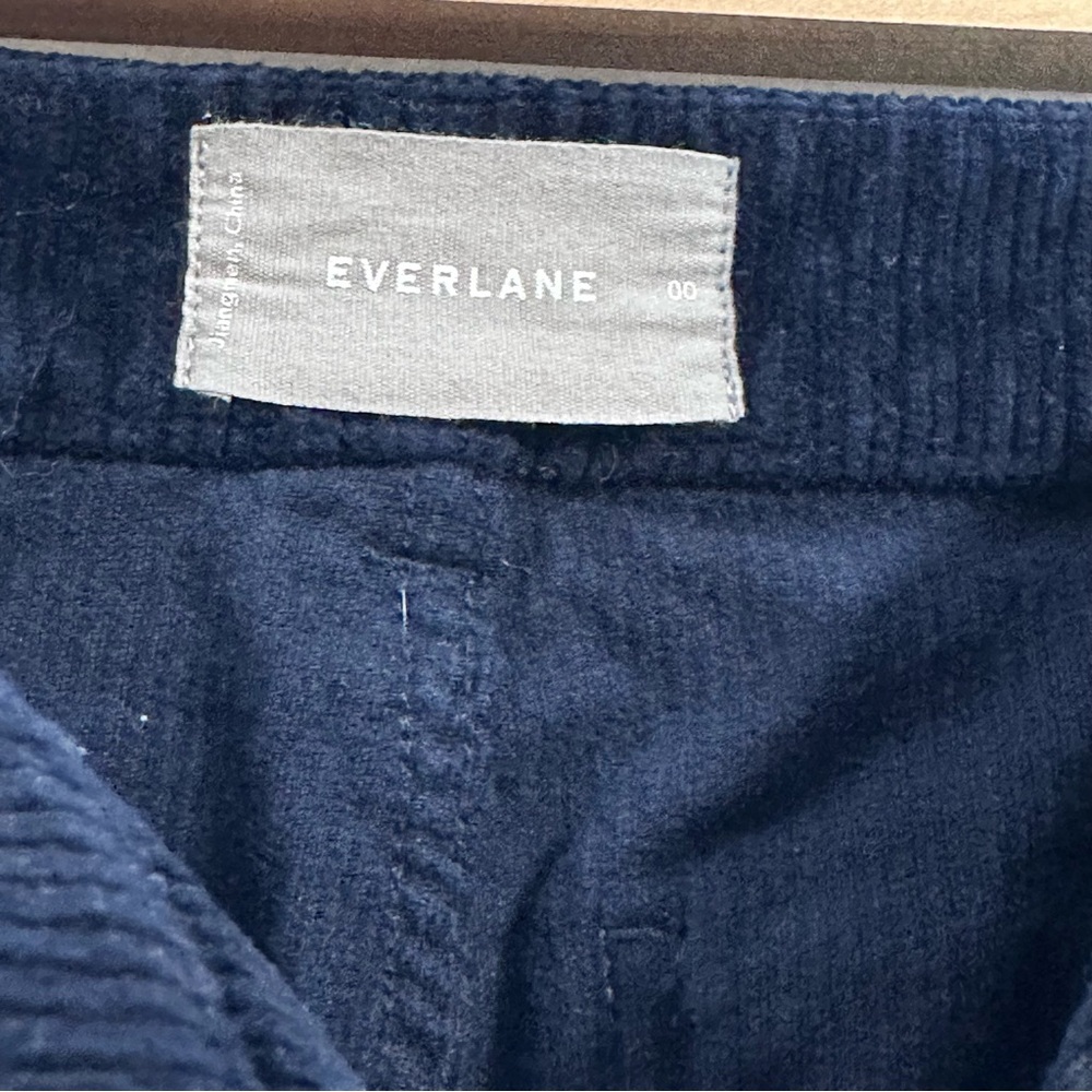 Everlane Women’s Corduroy Straight Leg Navy Blue Four Pockets Pants Size 00 - Picture 8 of 9